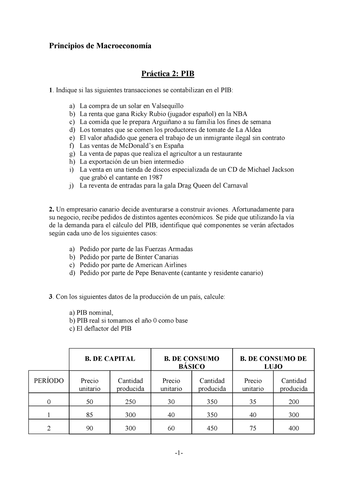 Práctica 2 Pib Práctica Con Ejercicios Varios Del Pib 1 Principios De Macroeconomía 7259