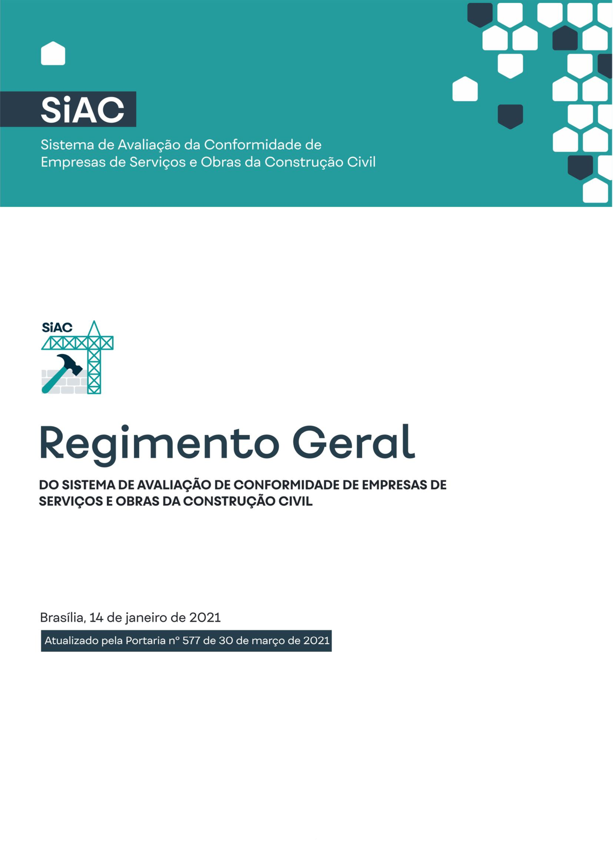 Regimento Geral Do SIAC Atualizado Portaria 577 De Marco De 2021 - SUM ...