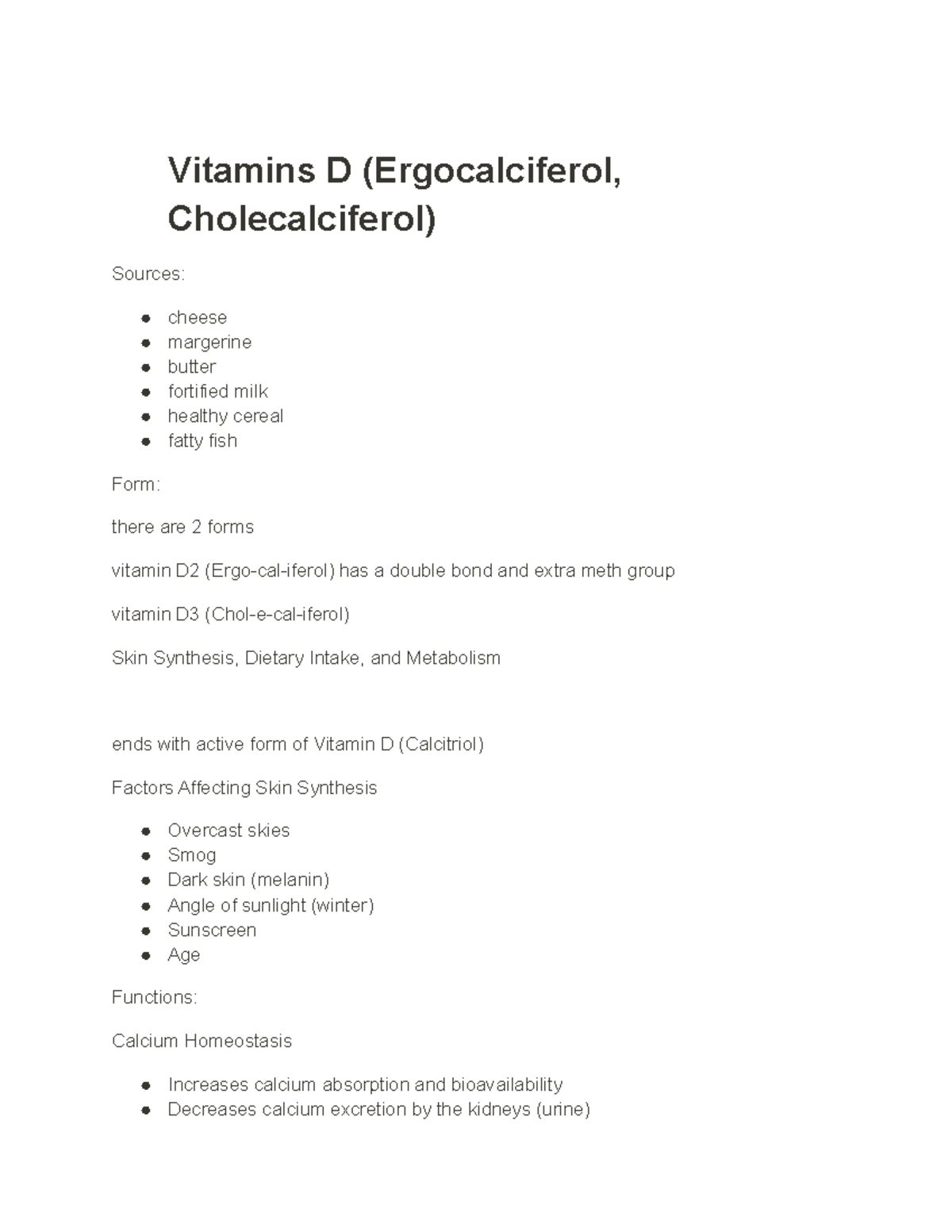 Nutrition and Health Vitamin D Vitamins D (Ergocalciferol