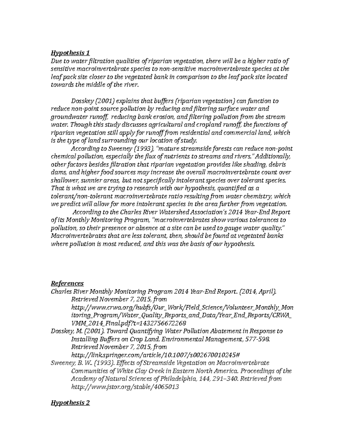 leaf lab report hypothesis