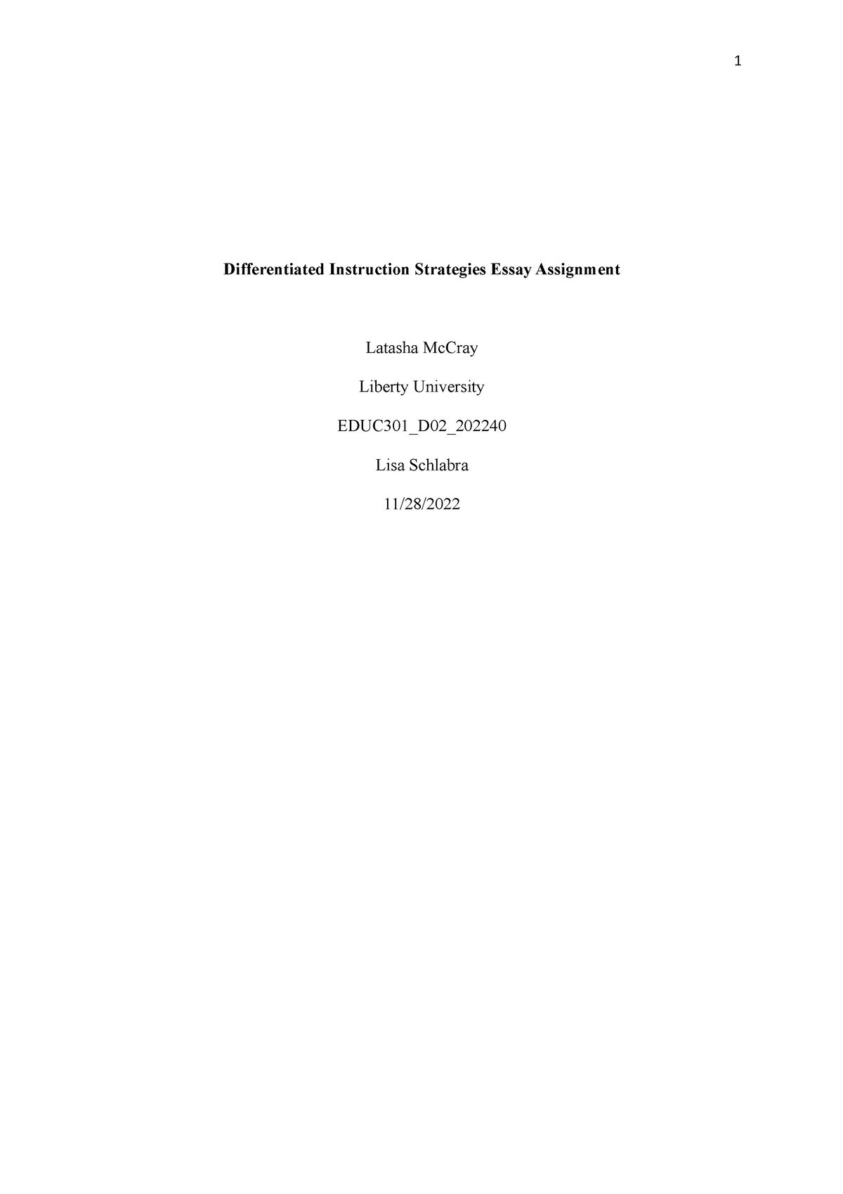 thesis about differentiated instruction