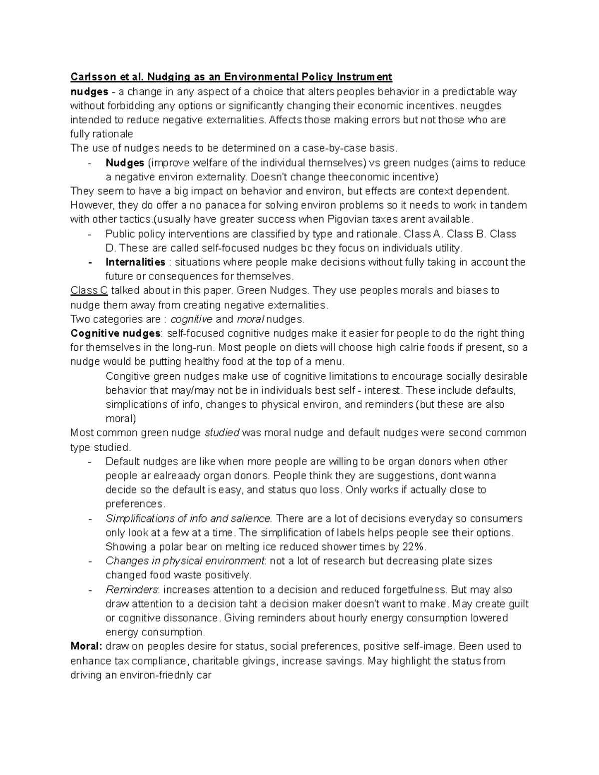 Week 10 policy - Carlsson et al. Nudging as an Environmental Policy ...