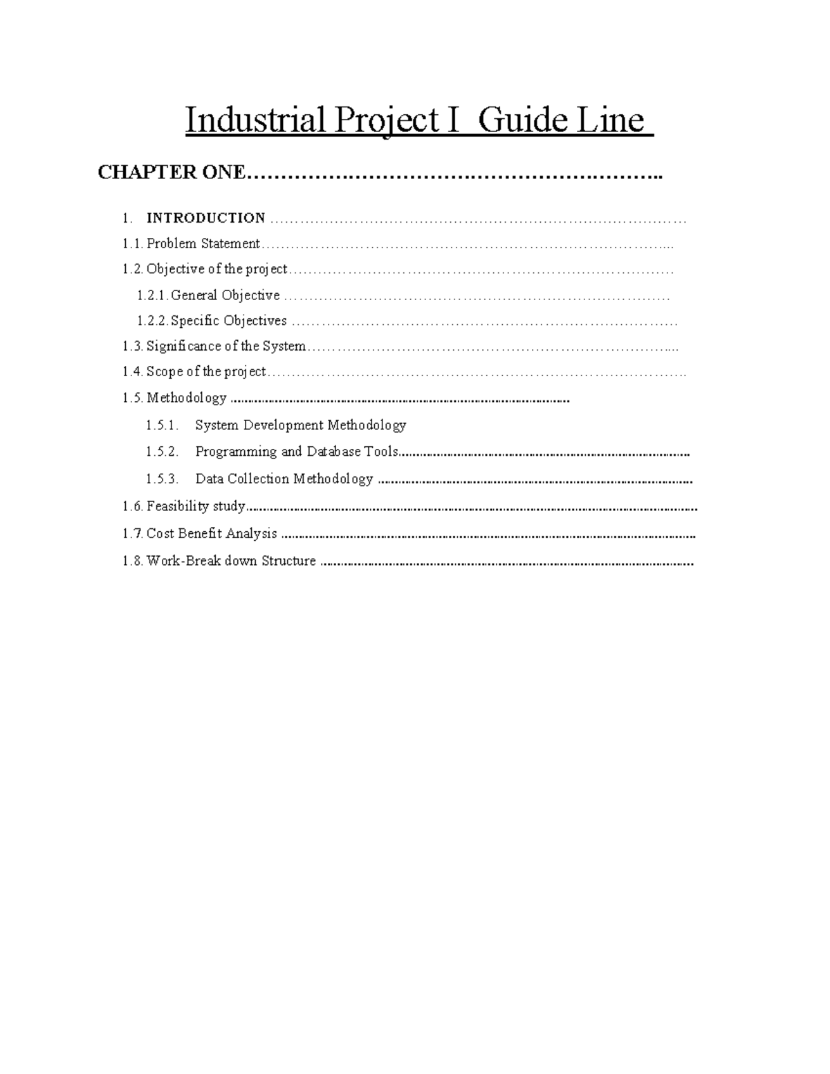Industrial Project I Guide Line - Industrial Project I Guide Line ...