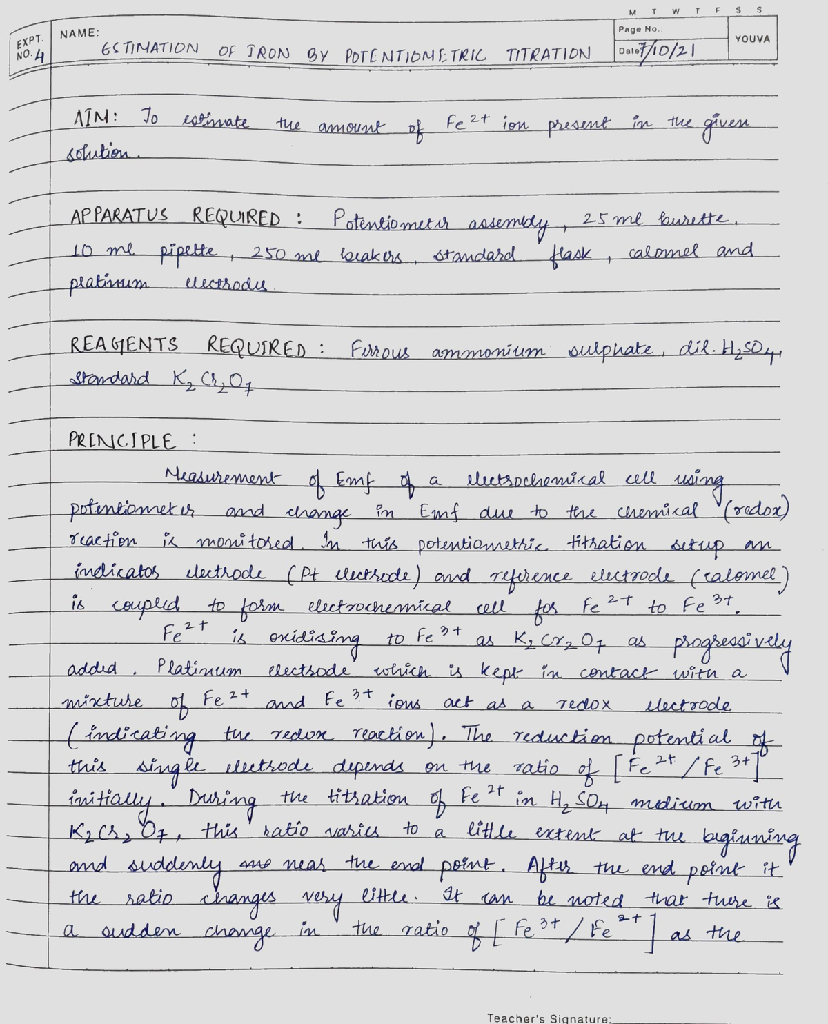 chemistry sem 1 experiment 4