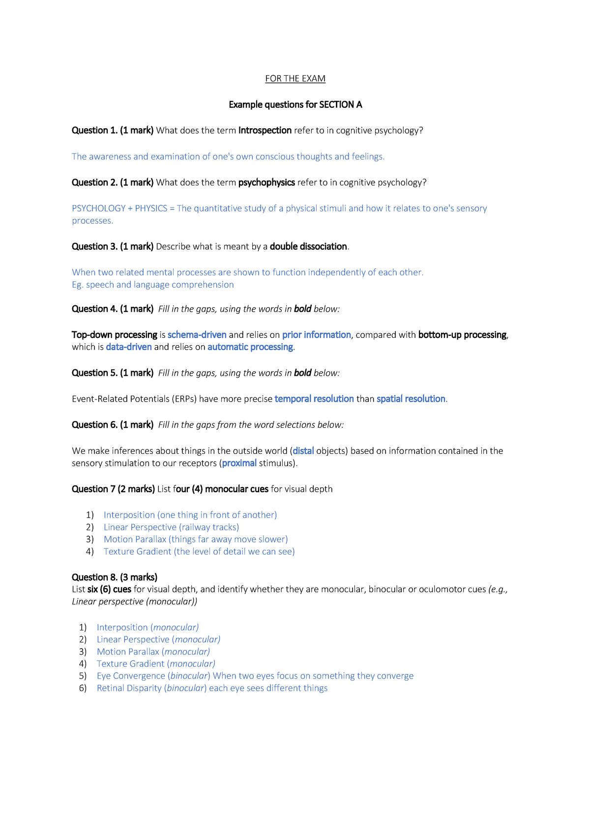 Sample/practice exam 27 May 2019, questions and answers FOR THE EXAM Sns-Brigh10