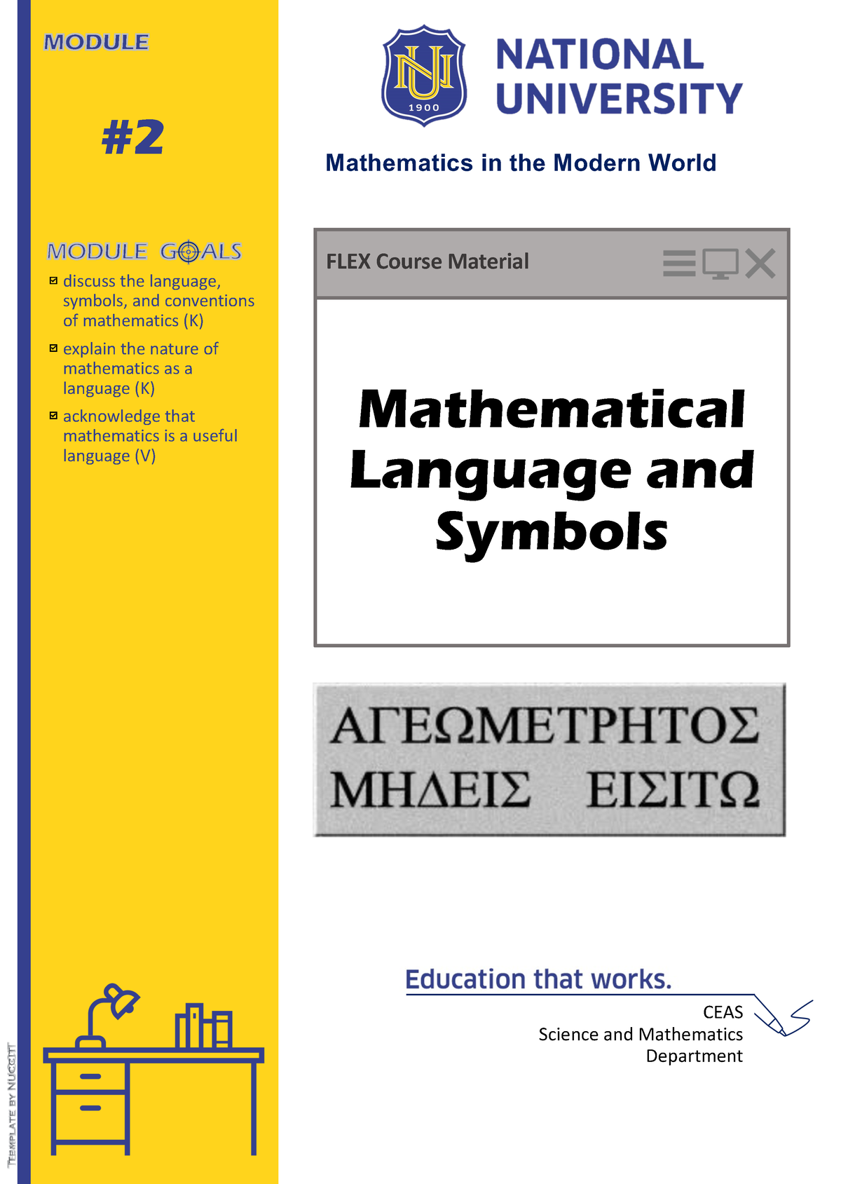 CM 2 MMW Chapter 2 Mathematics As A Language And Symbols - FLEX Course ...