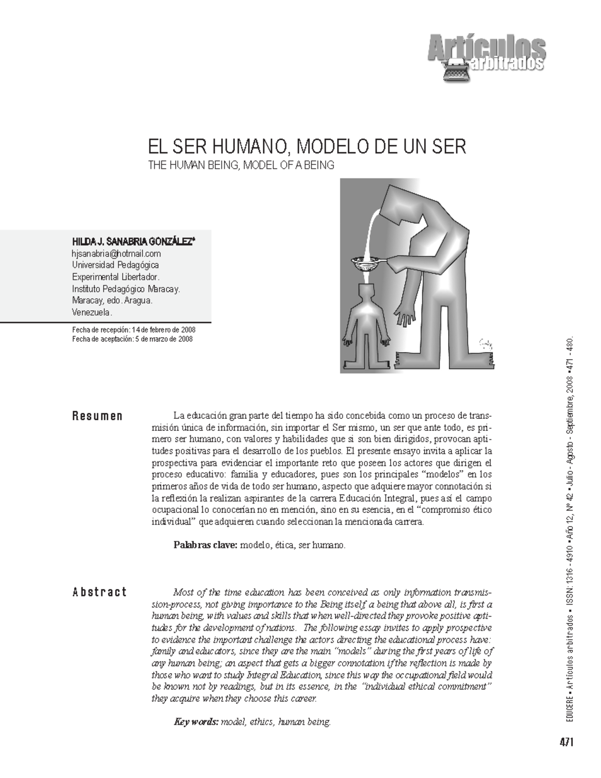 El Ser Humano como Sociedad - R e s u m e n A b s t r a c t Fecha de ...