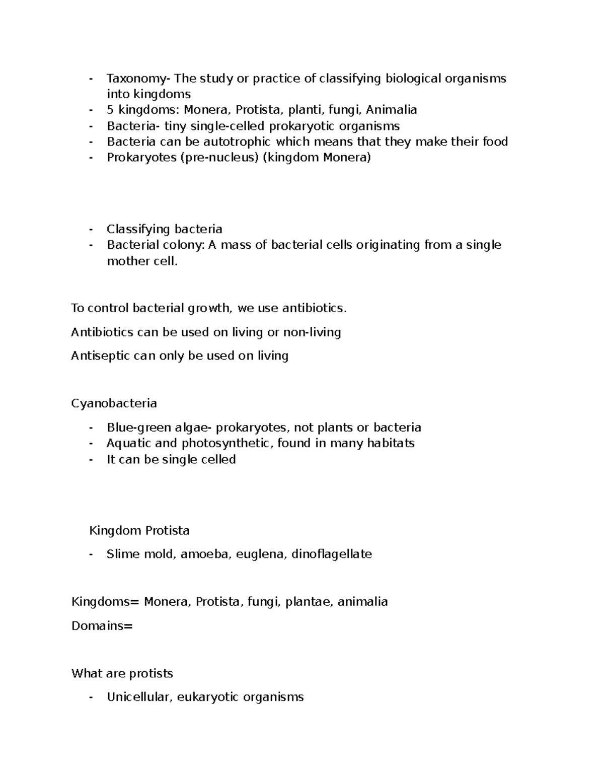 Lecture 2 biodiversity lab - Taxonomy- The study or practice of ...