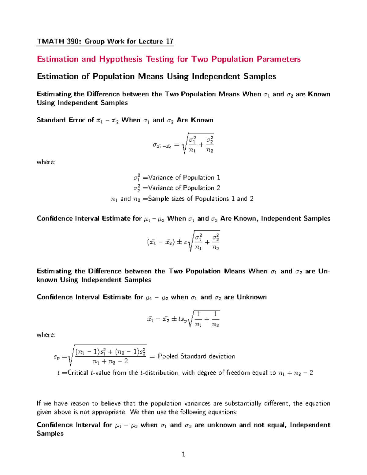 390 Worksheet Lecture 17 solutions - TMATH 390: Group Work for Lecture ...