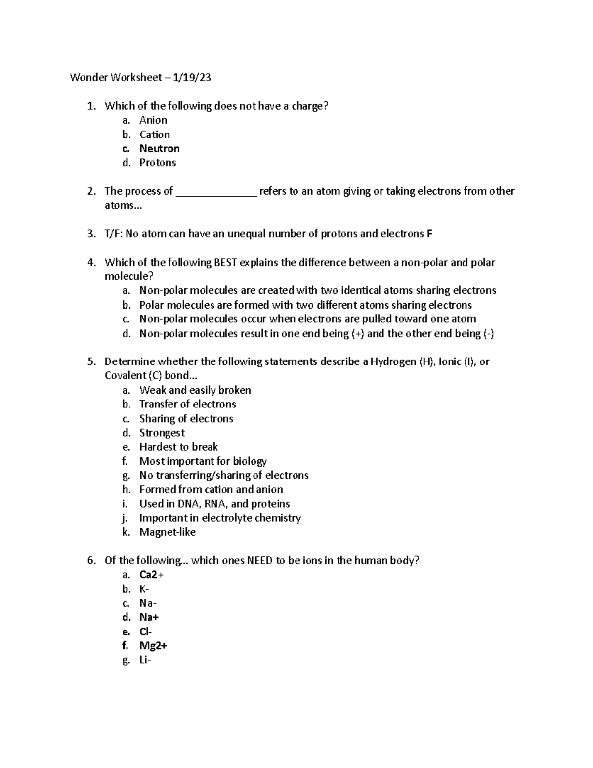 Wonder Worksheet 2 - Notes That I Took - Wonder Worksheet – 1 19  Which 