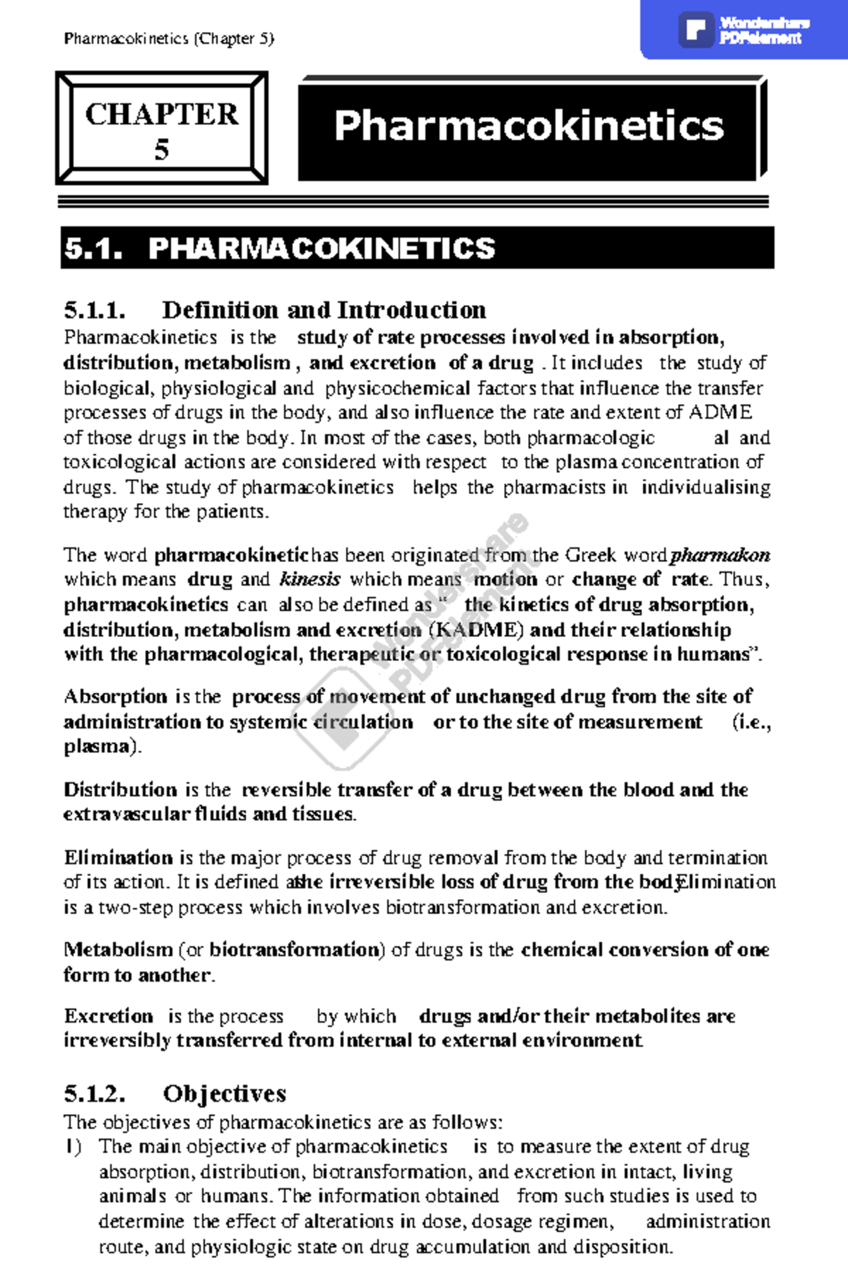 Pharmacokinetics Unit 4 Bramankar Pdf - Pharmacokinetics (Chapter 5 ...