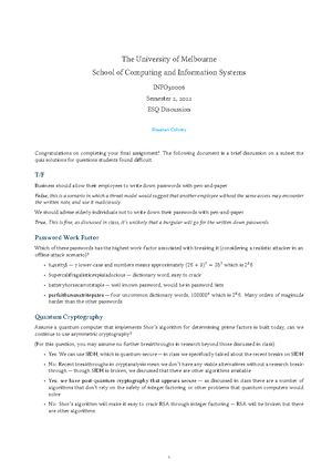 Information Security and Privacy Revision Notes - Information Security ...