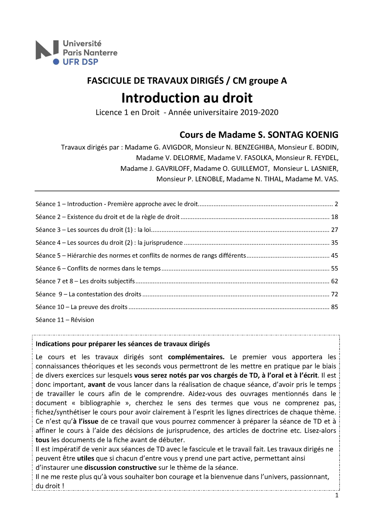 Intro Droit L1 Fascicule TD S. Sontag Koenig - FASCICULE DE TRAVAUX ...