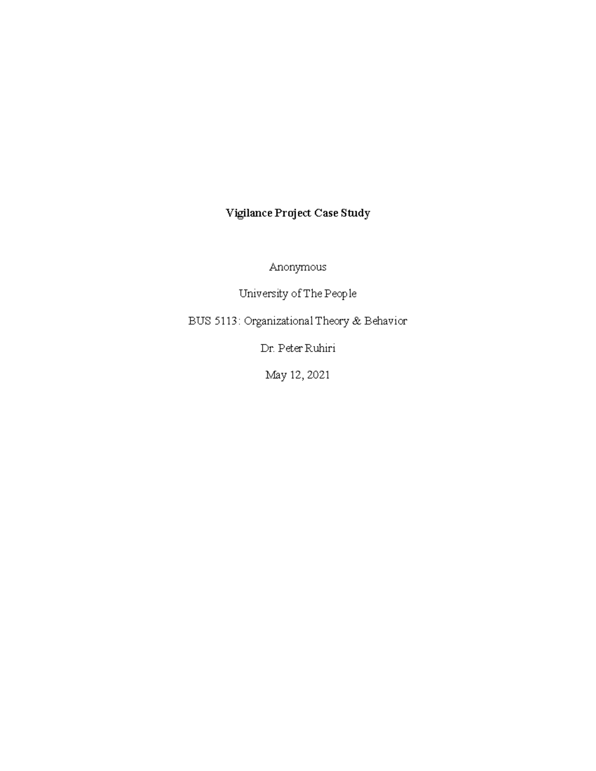 the vigilance project case study answers