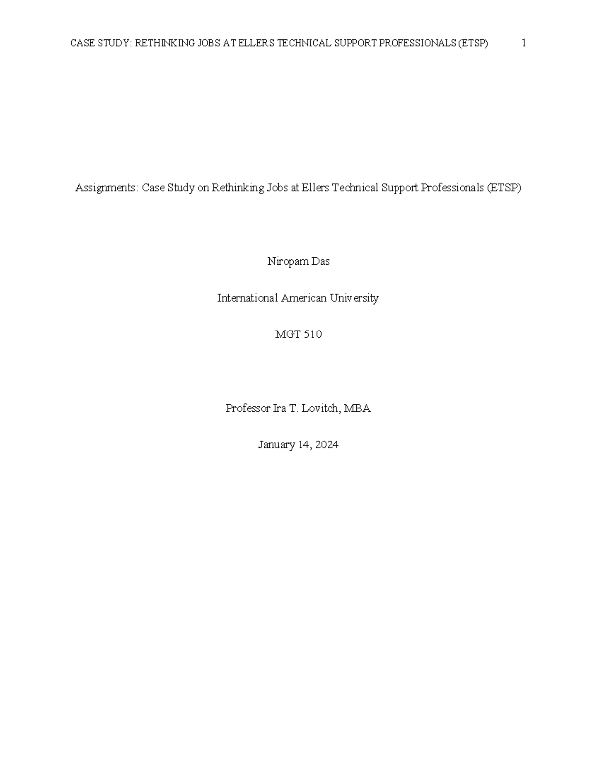 Case study 2 Assignments - Assignments: Case Study on Rethinking Jobs ...