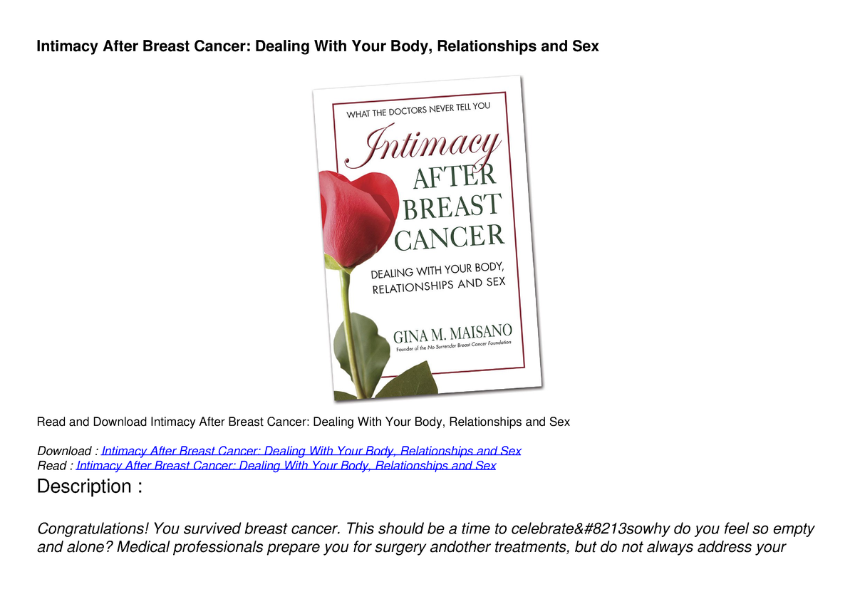 Pdf Intimacy After Breast Cancer Dealing With Your Body Relationships And Sex This Should Be 