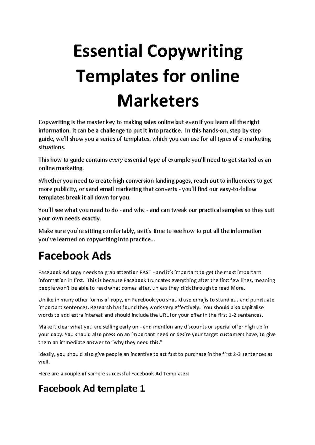 16.4 Copywriting Templates 2021 - Essential Copywriting Templates for ...