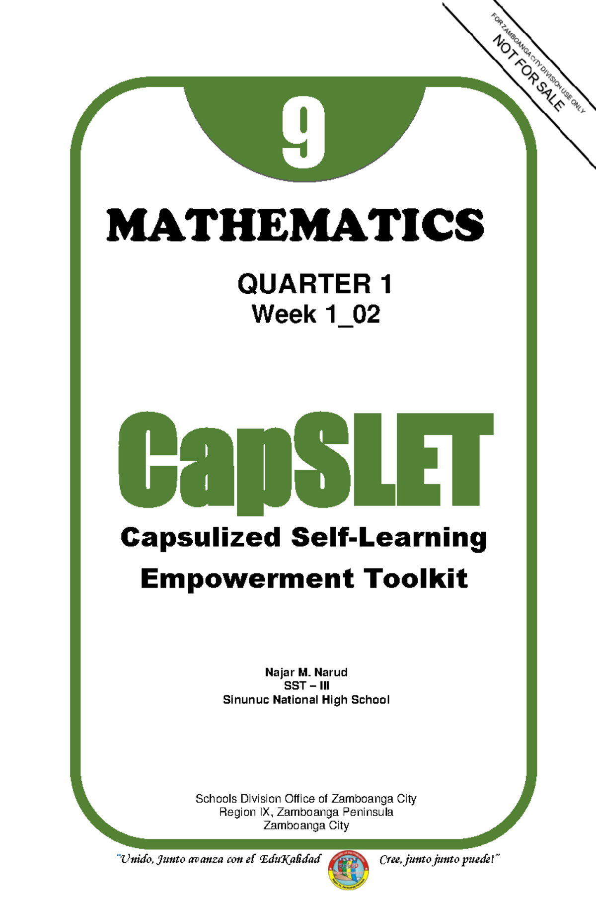 G9MATHQ1W1_02.pdf - 9 CapSLET Capsulized Self-Learning Empowerment ...
