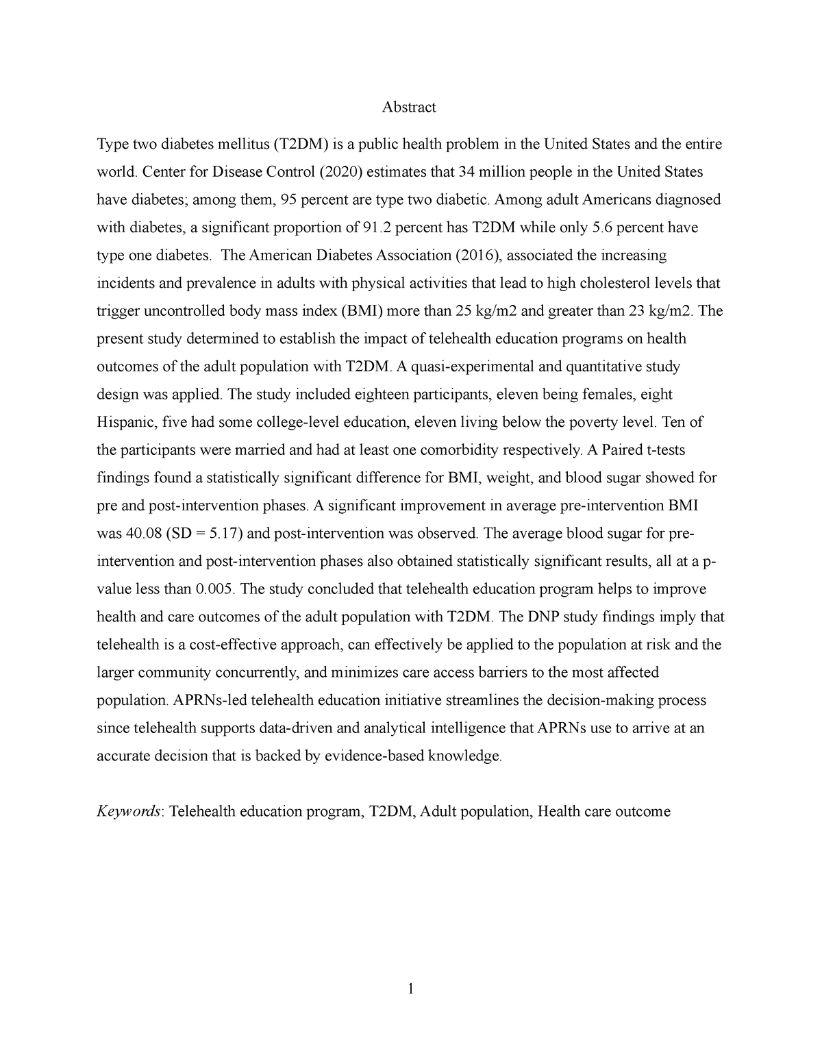 diabetes mellitus type 2 thesis