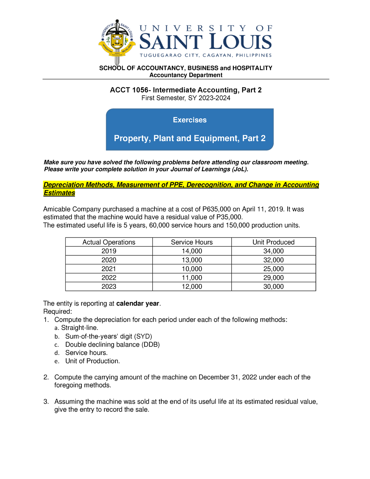 Exercises PPE Part 2 SCHOOL OF ACCOUNTANCY BUSINESS And   Thumb 1200 1553 