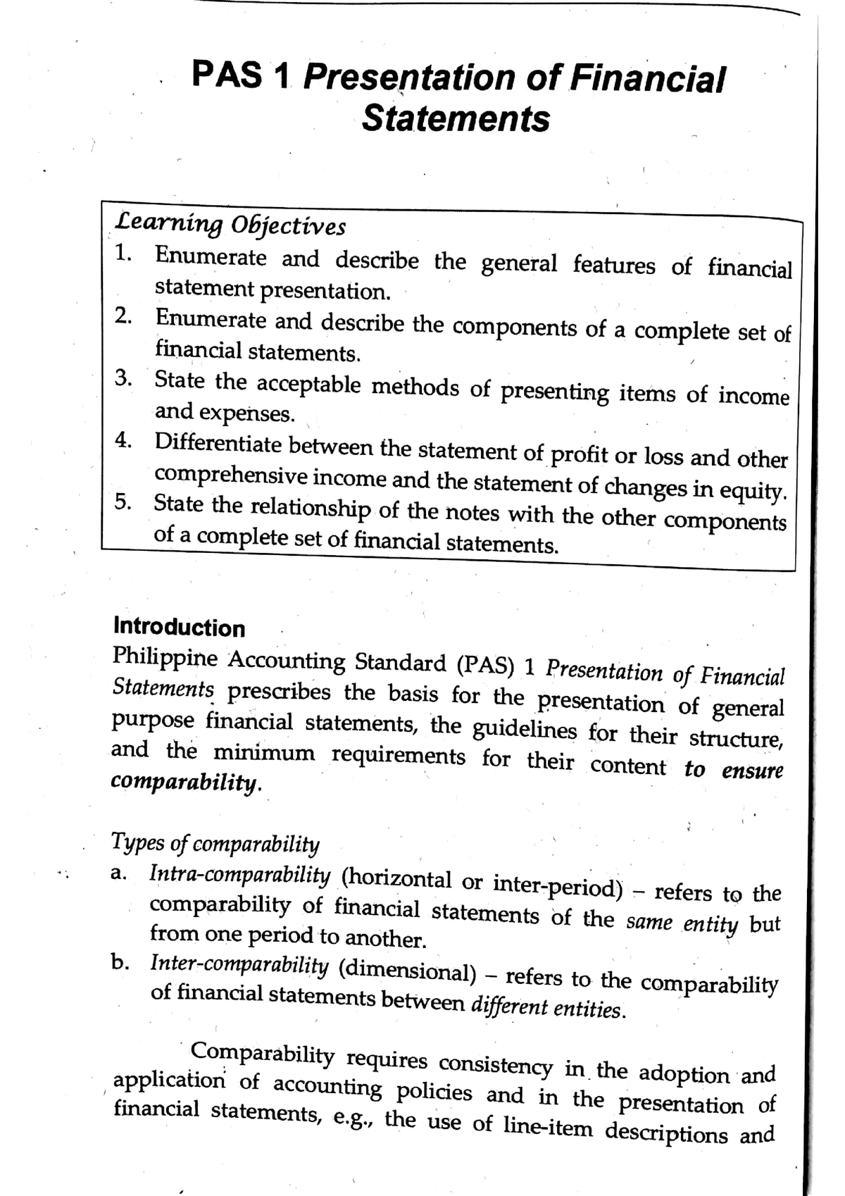 mpsas 1 presentation of financial statements