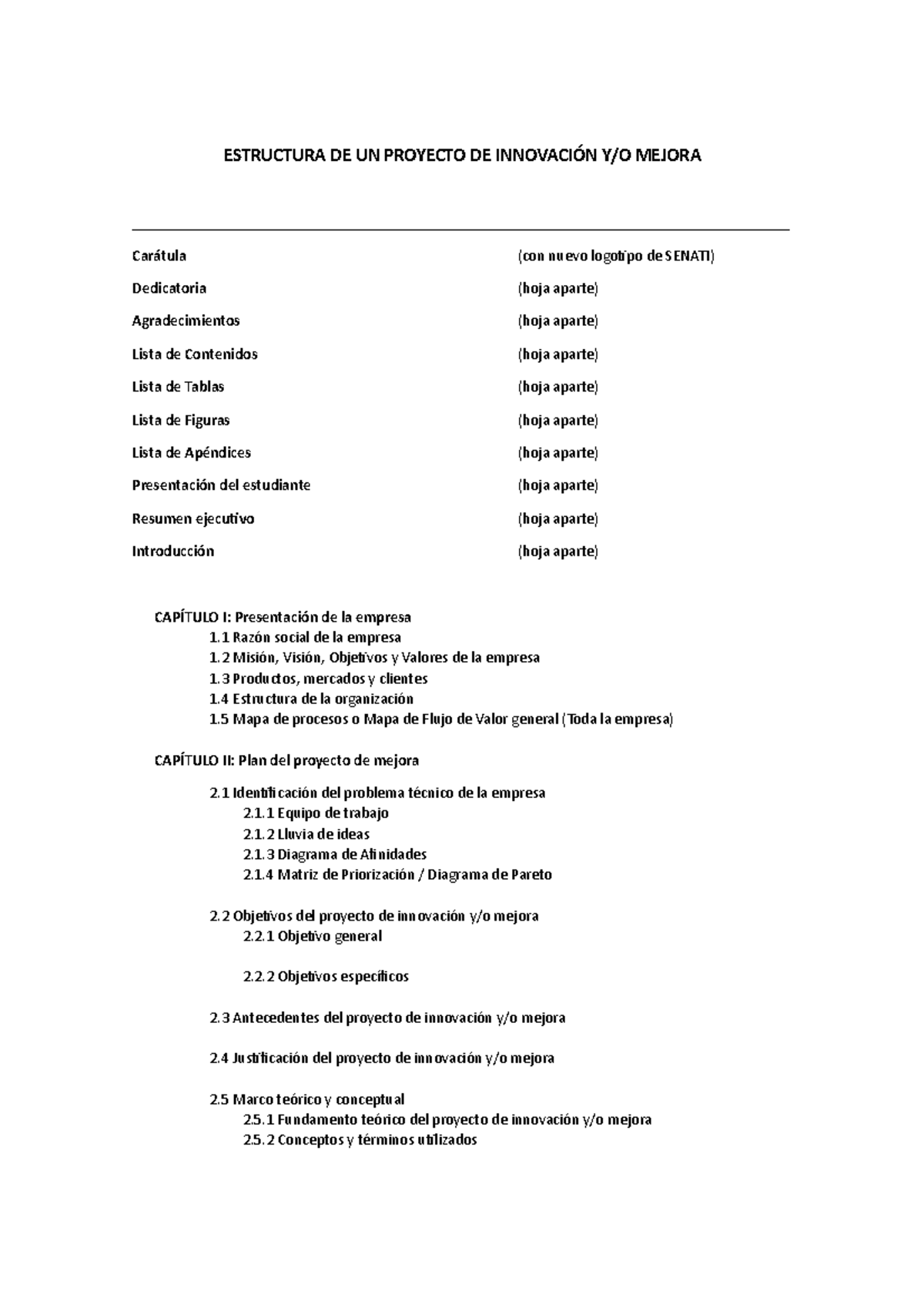 Estructura-DE- Proyecto-DE- Mejora- Senati-2020 - ESTRUCTURA DE UN ...