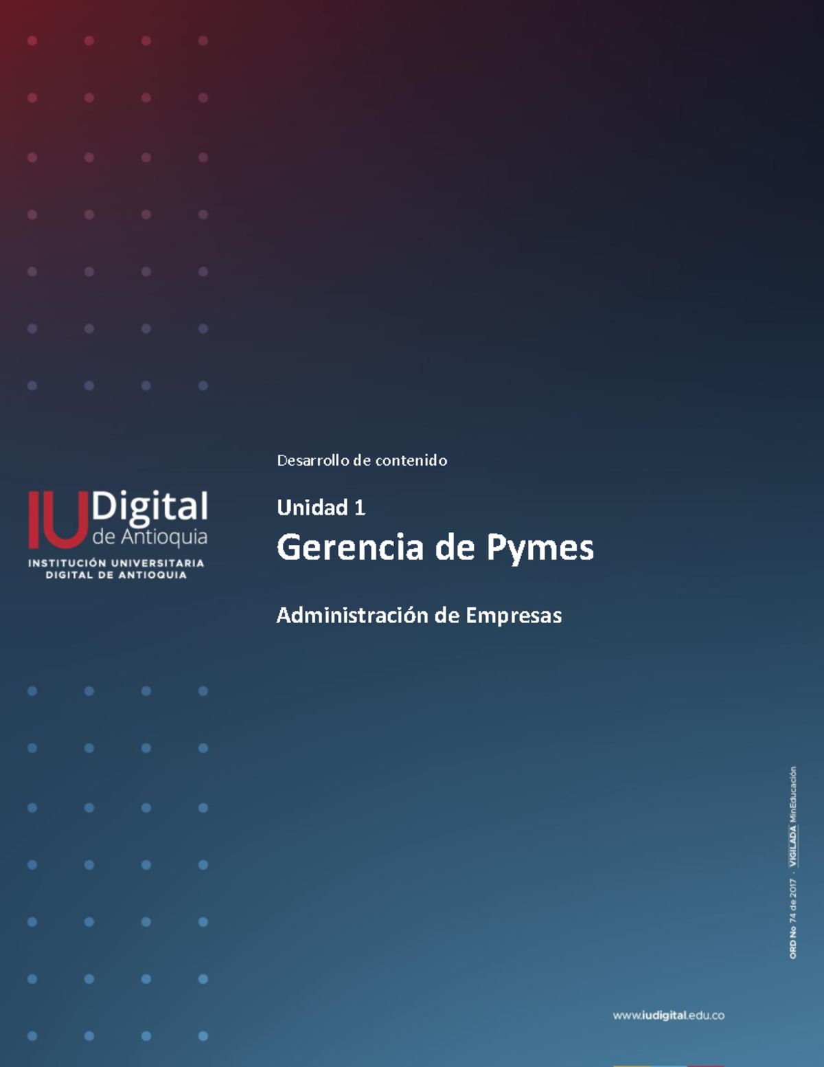 Imprimible Gerencia de Pymes Unidad 1 - Desarrollo de contenido Unidad ...