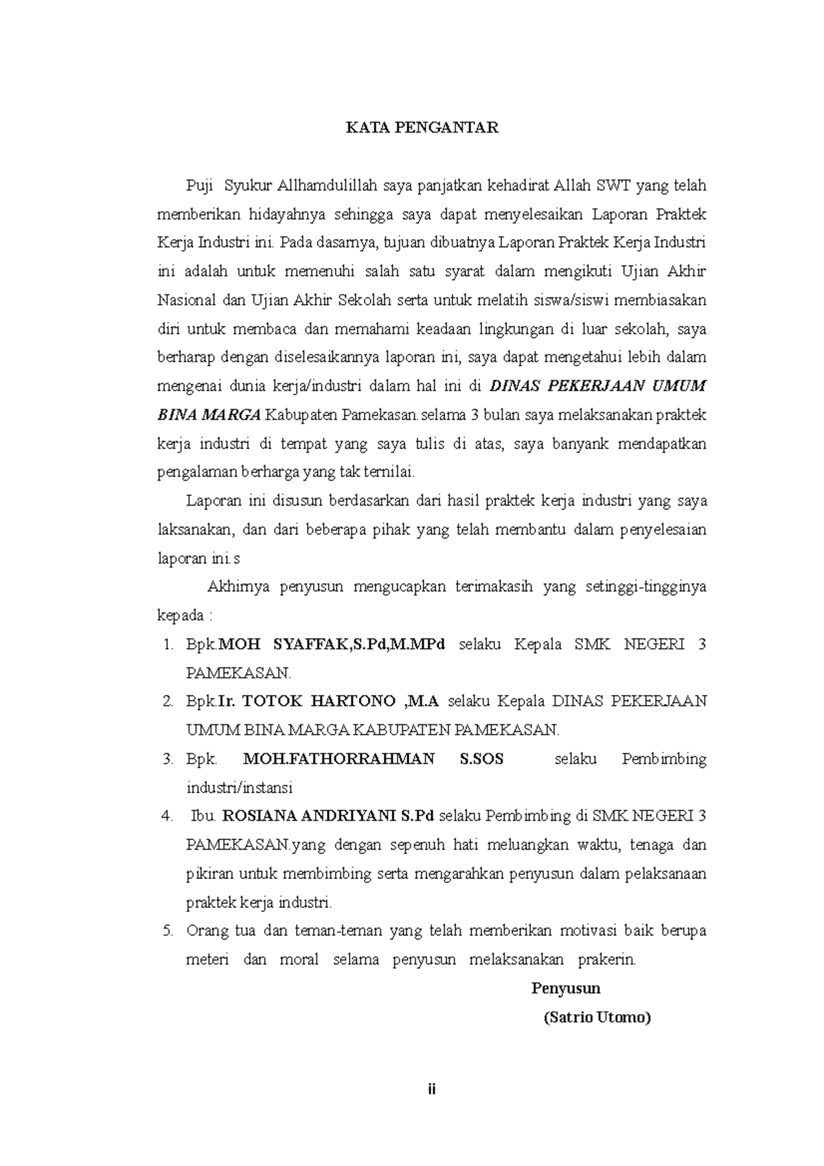 KATA Pengantar - KATA PENGANTAR Puji Syukur Allhamdulillah saya