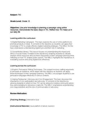College Lesson Plan Template PDF - Sierra Nevada College Lesson Plan ...