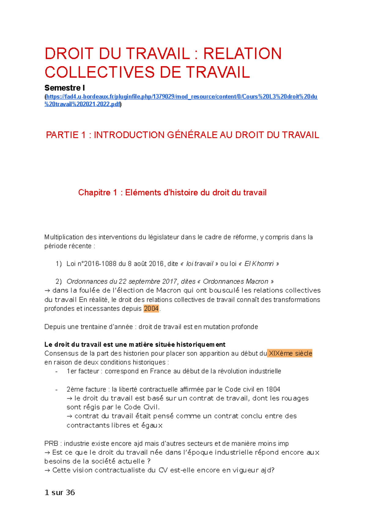 Droit DU Travail Relations Collectives DE Travail - DROIT DU TRAVAIL ...