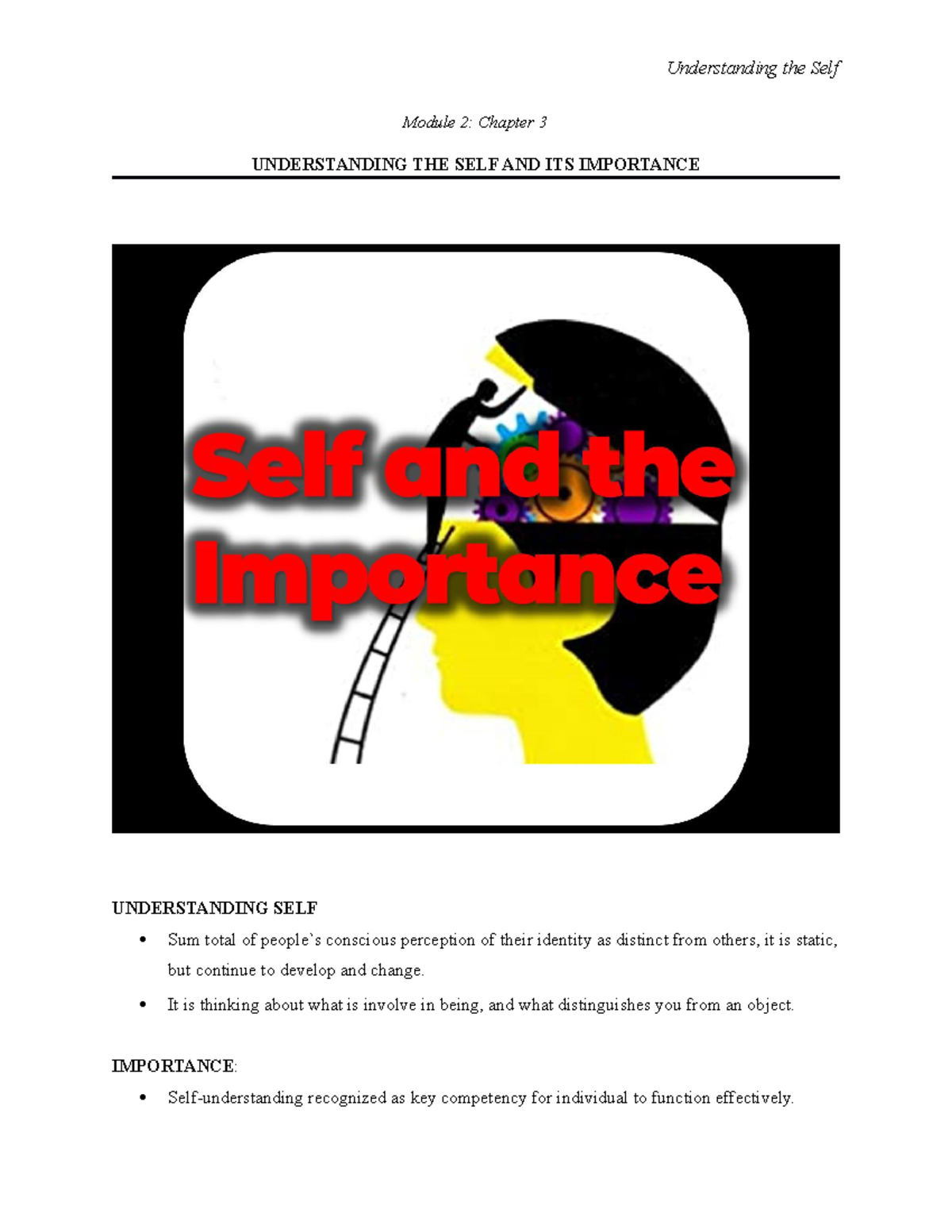 Module 2 Chapter 3 - Understanding The Self - Understanding The Self ...