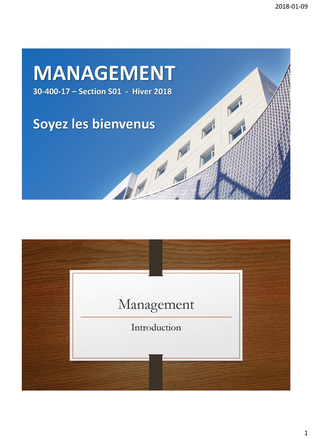 S1 Les Théories Du Management S01 - 2018-01-09 MANAGEMENT 30-400-17 ...