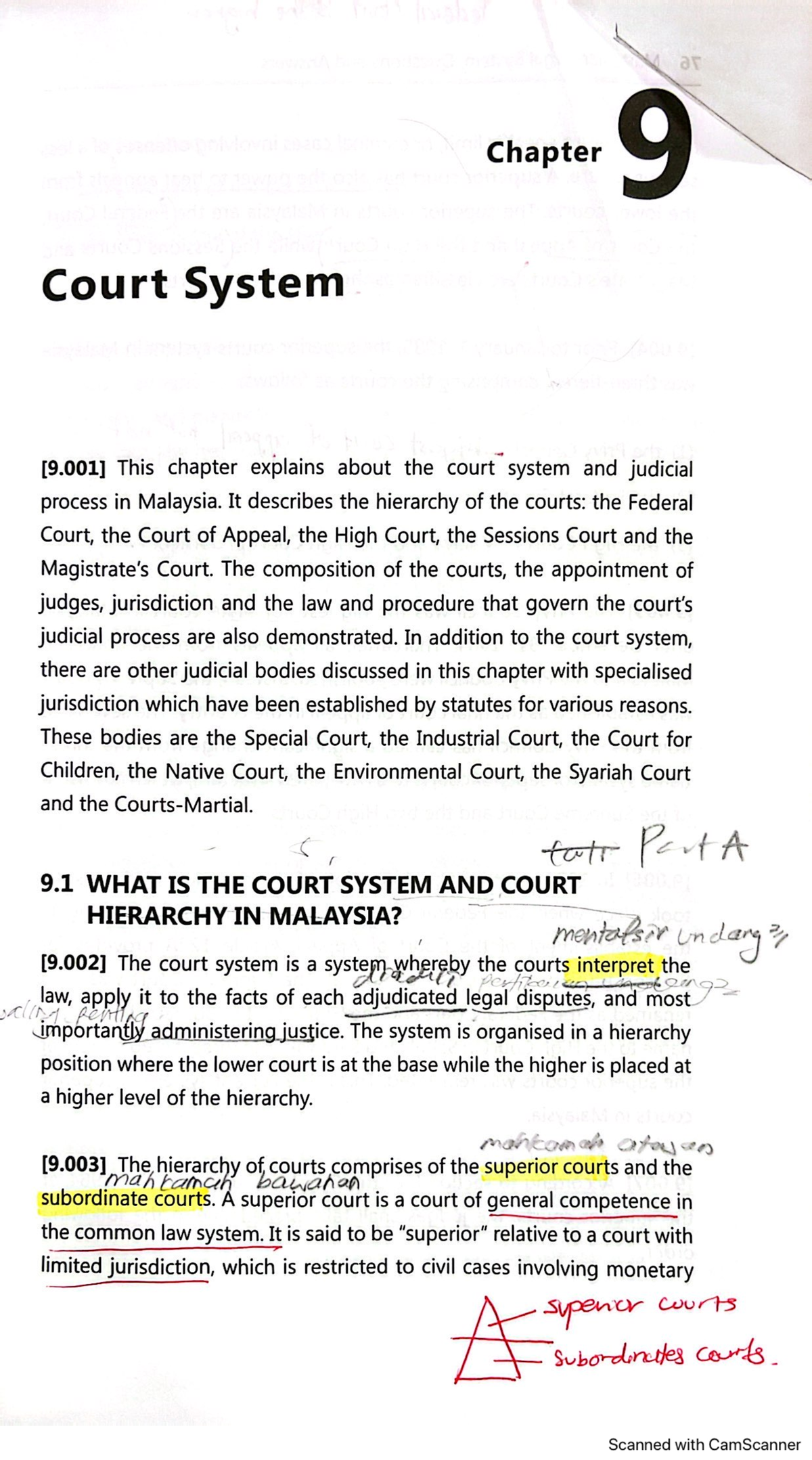 Hierarchy of Court and its Jurisdiction - ar Chapter 9 Court System ...
