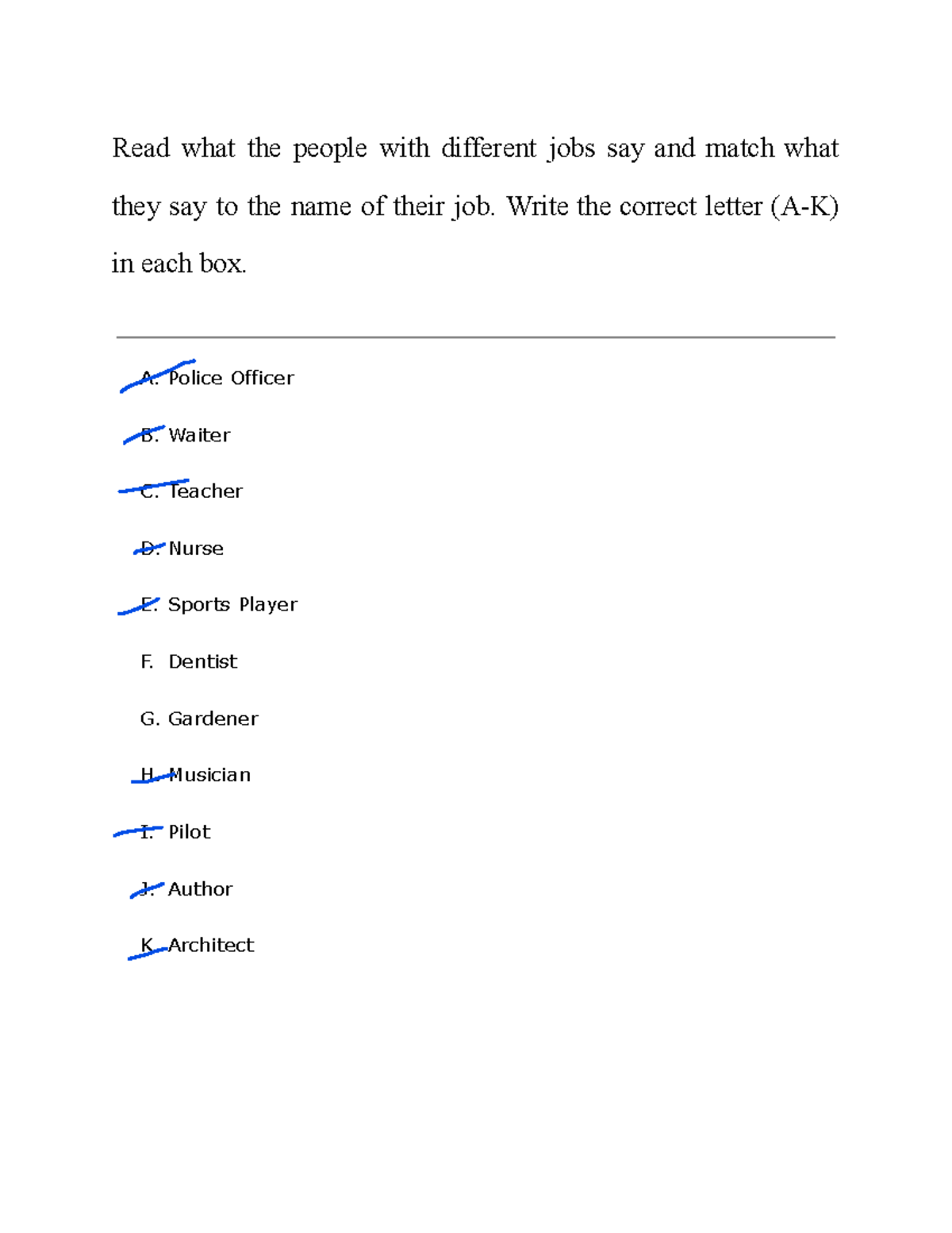 Exercise 2 fun exercise read what the people with different jobs say
