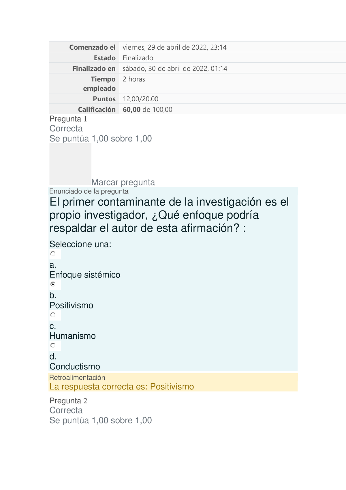 Examen De Metodologia De La Investigacion - Comenzado El Viernes, 29 De ...