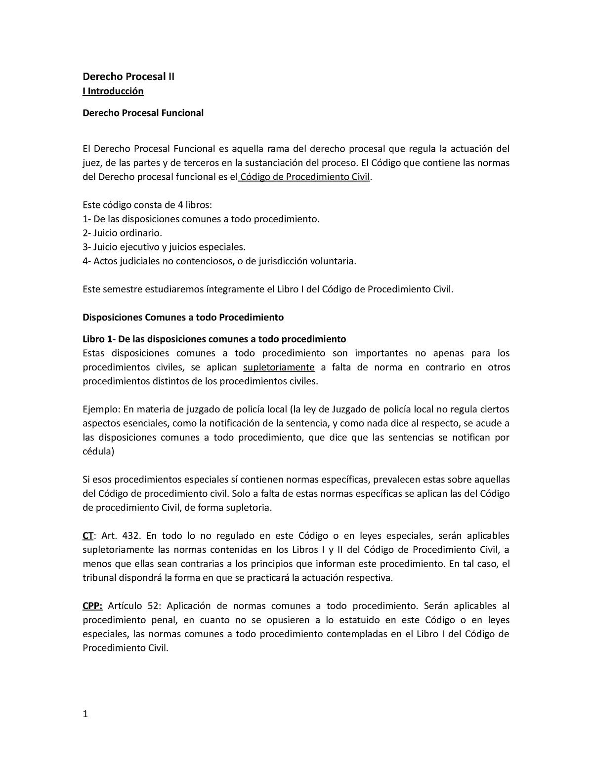 Derecho Procesal II-2 - Apuntes - Derecho Procesal II I Introducción ...