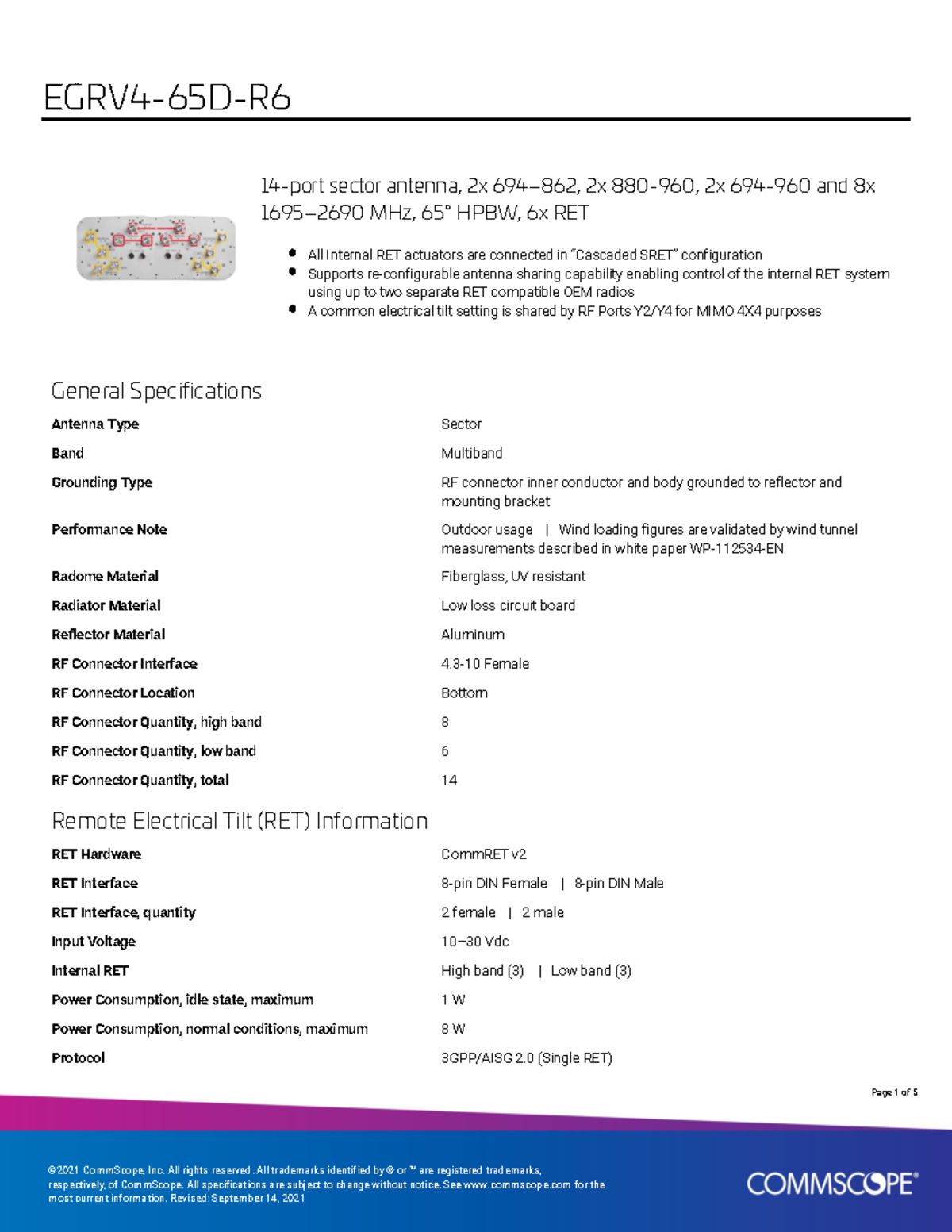 EGRV4-65D-R6 Product specifications - ©2021 CommScope, Inc. All rights ...