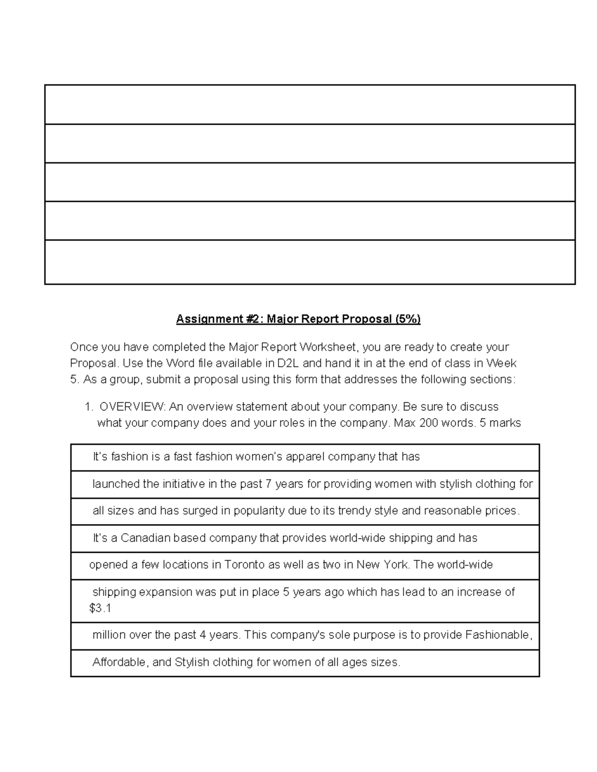 CMN279 - final proposal - Assignment #2: Major Report Proposal (5% ...