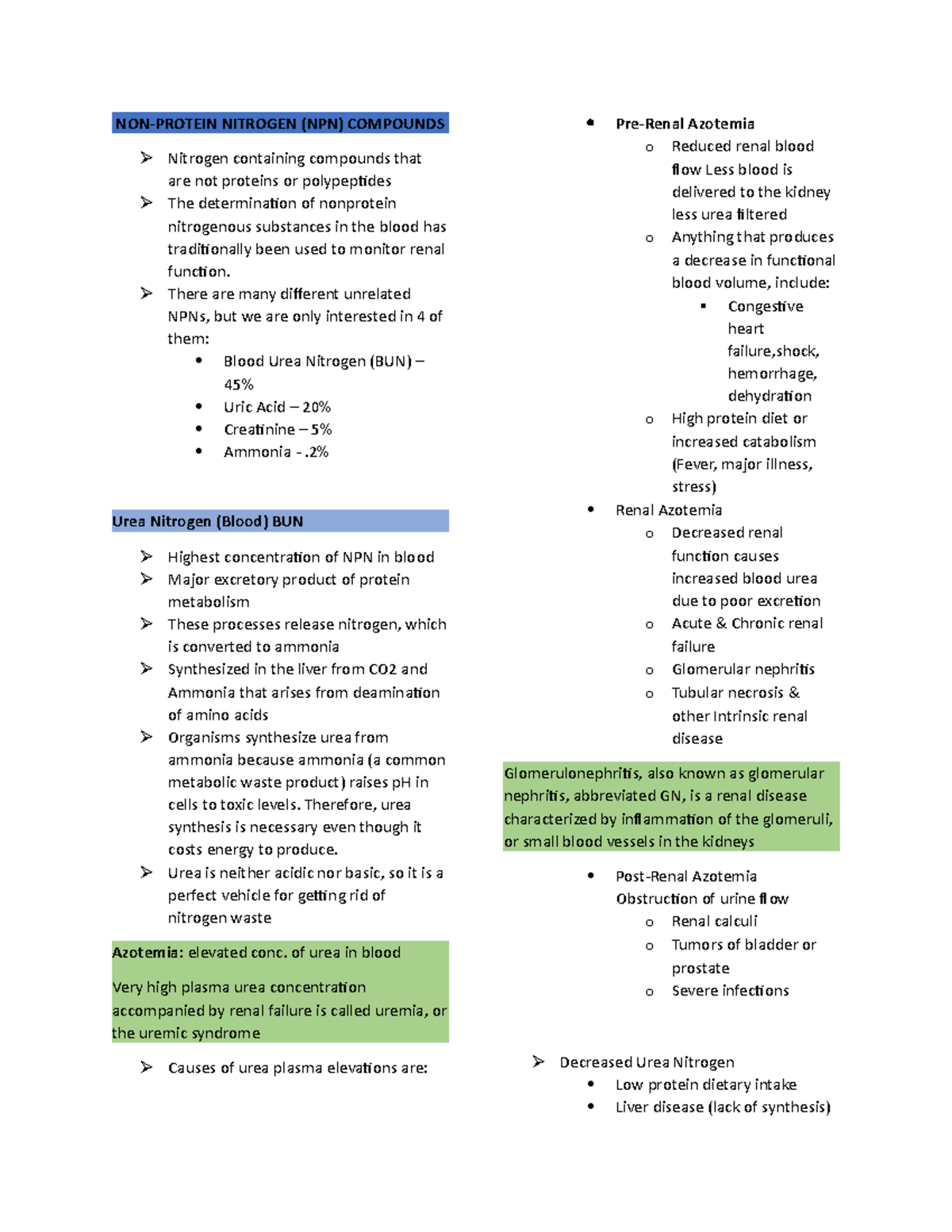 Non-protein Nitrogen (NPN) Compounds - NON-PROTEIN NITROGEN (NPN ...