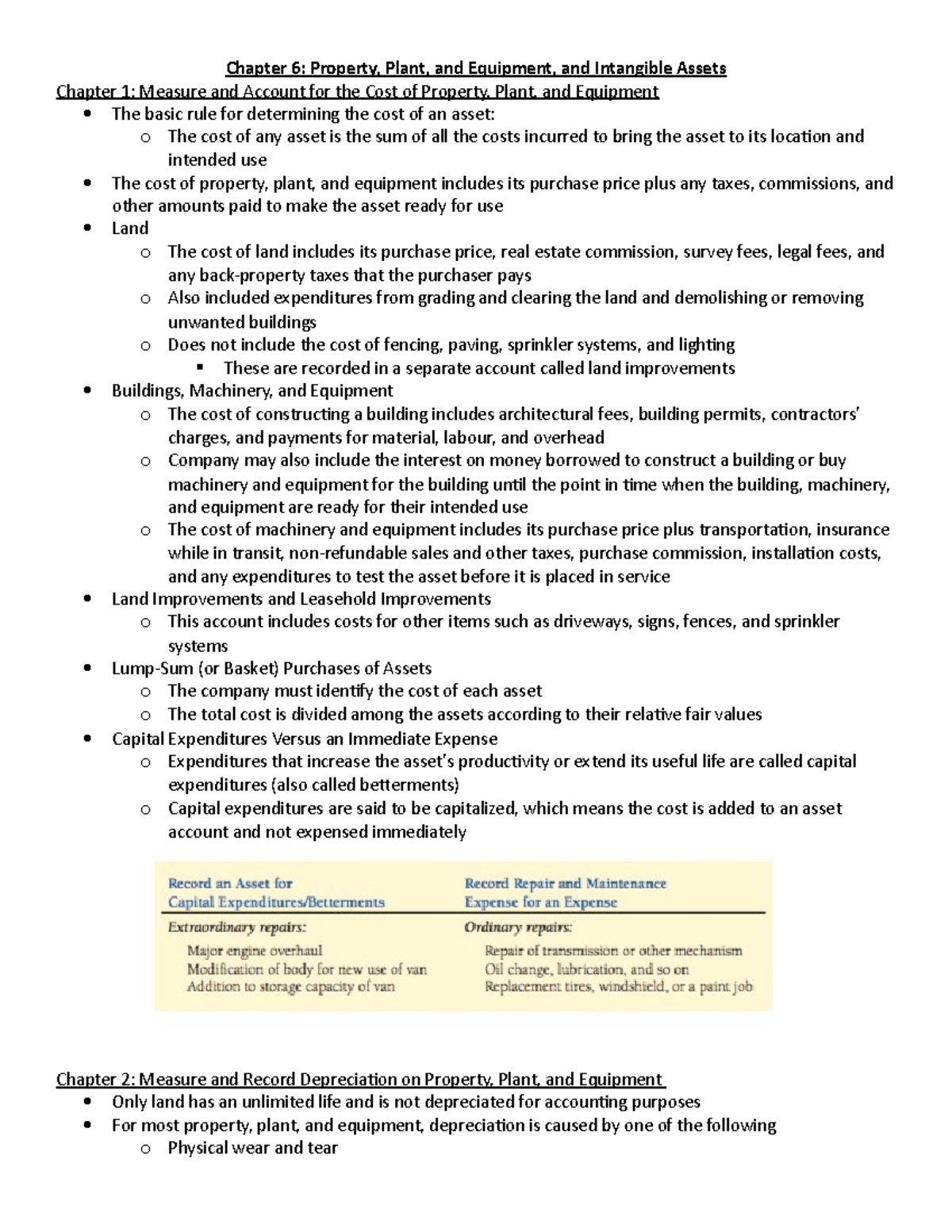 Chapter 6 accounting - Chapter 6: Property, Plant, and Equipment, and ...