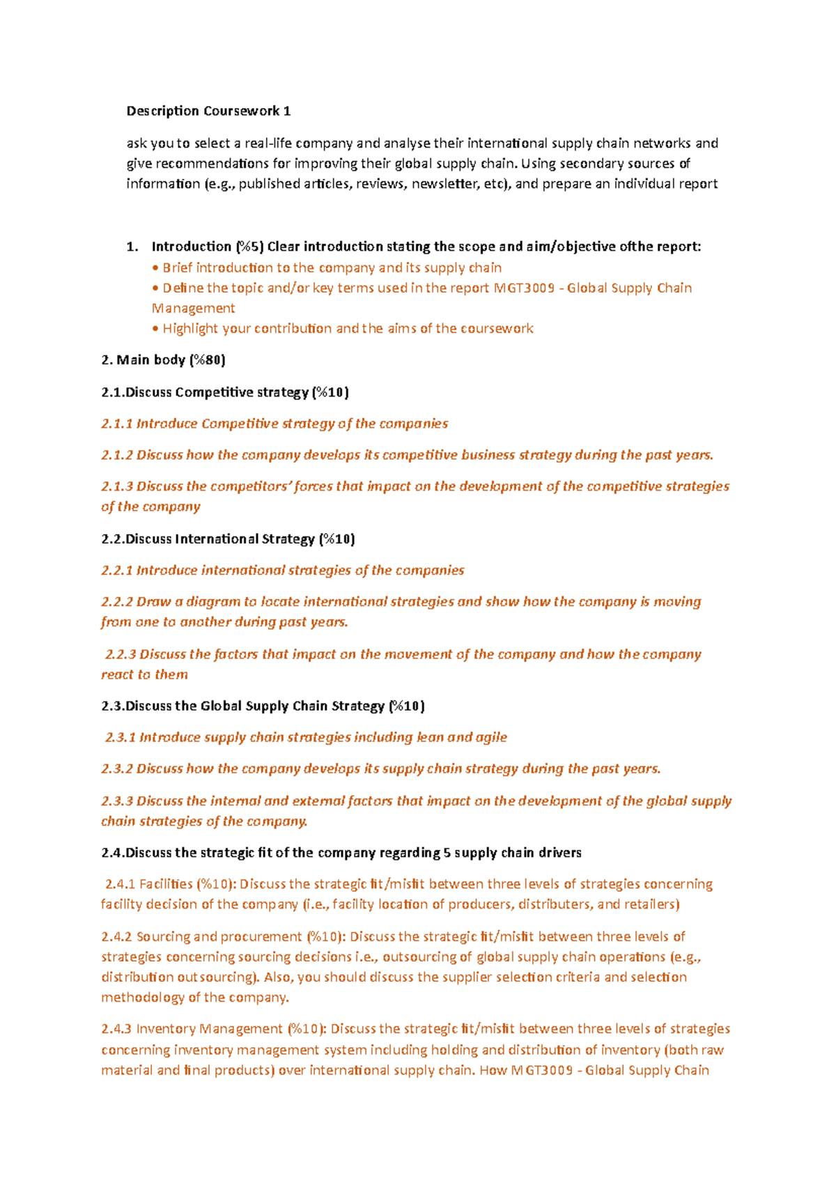 Description Coursework 1 - Using secondary sources of information (e ...