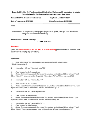 Ex. No 4 – Orthographic multi-view projections (Orthographic ...