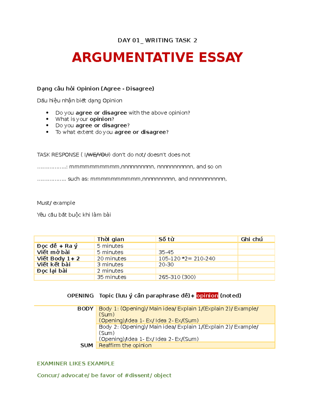 writing task 2 argument essay