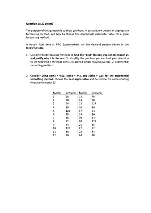 Wk10-Exercises-EOQ - EOQ - OPIM201 OPERATIONS MANAGEMENT 1/ Exercises ...