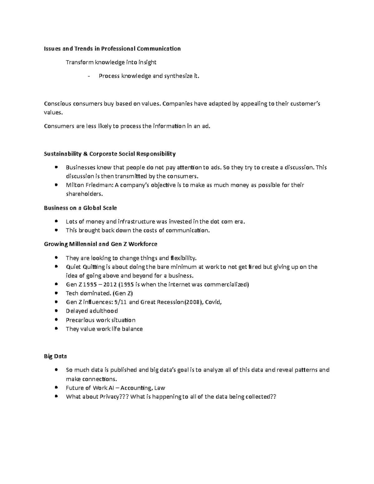 1- Sept 7 - COMM 205 - Class 1 Lecture notes with teacher: Peter ...