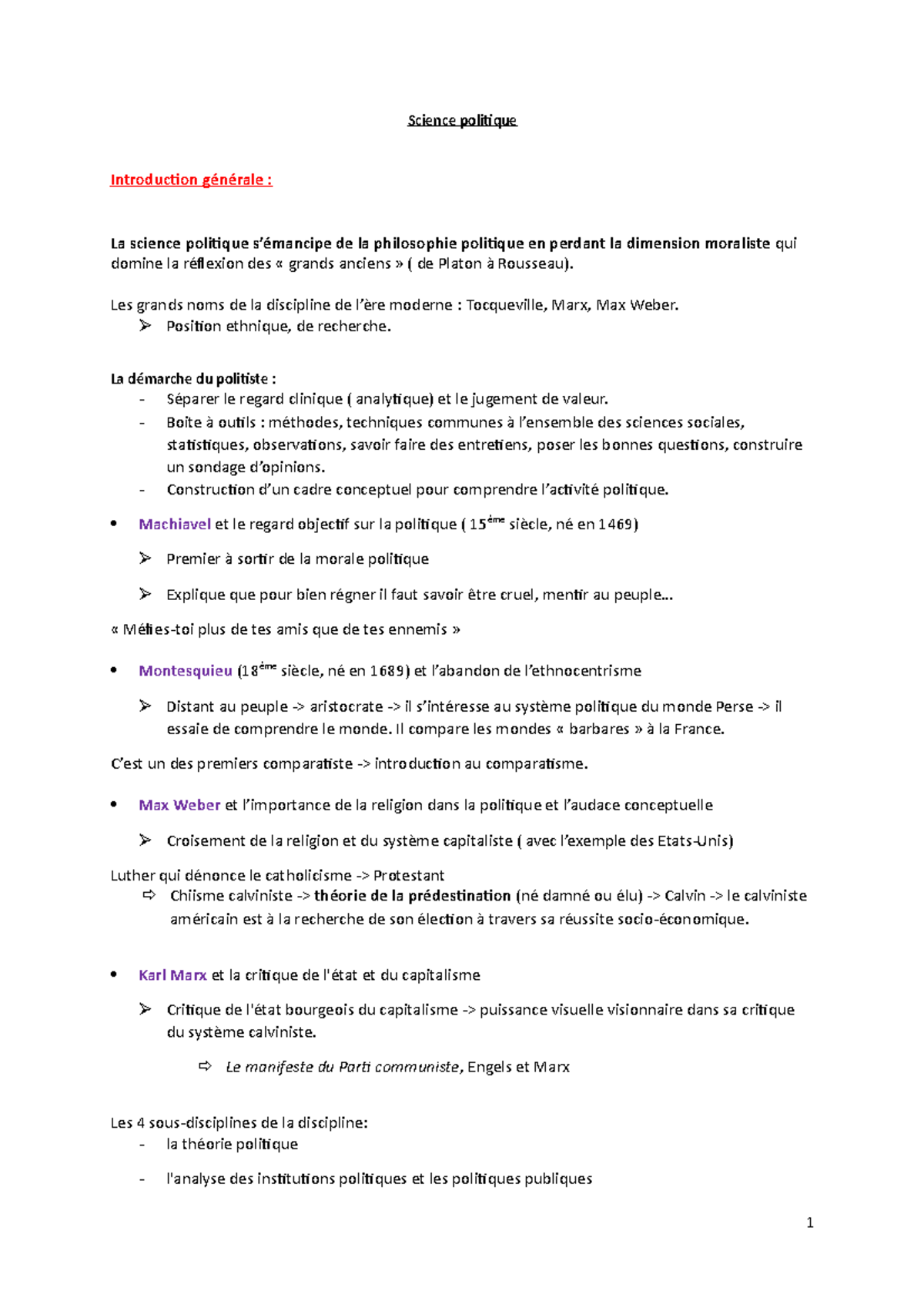 Cours Science Po - Science politique Introduction générale : La science ...