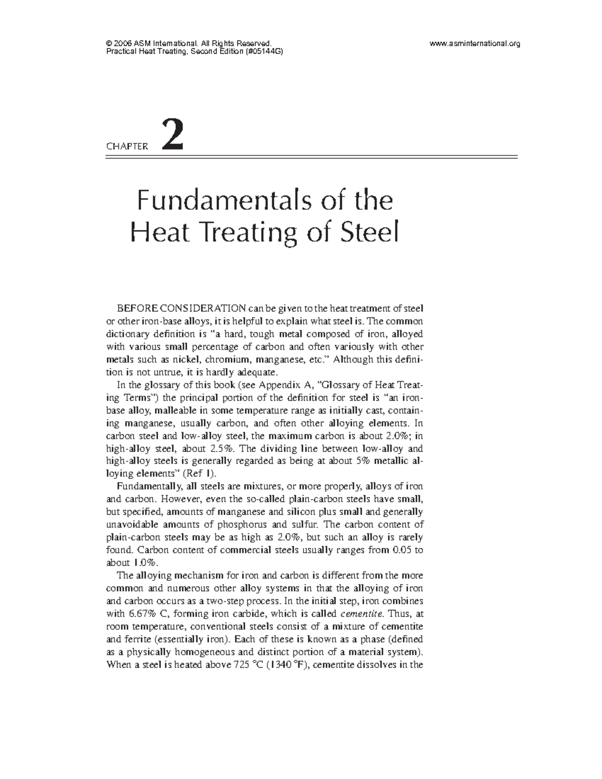 Heat Treatment - CHAPTER 2 Fundamentals of the Heat Treating of Steel ...