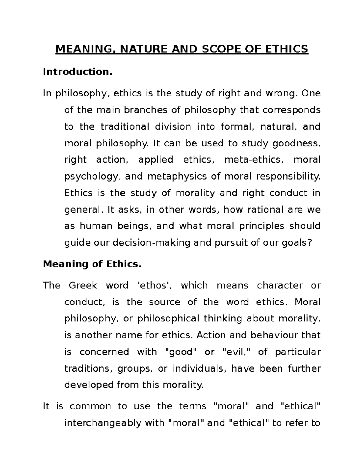 Ethics Name Meaning Hindi