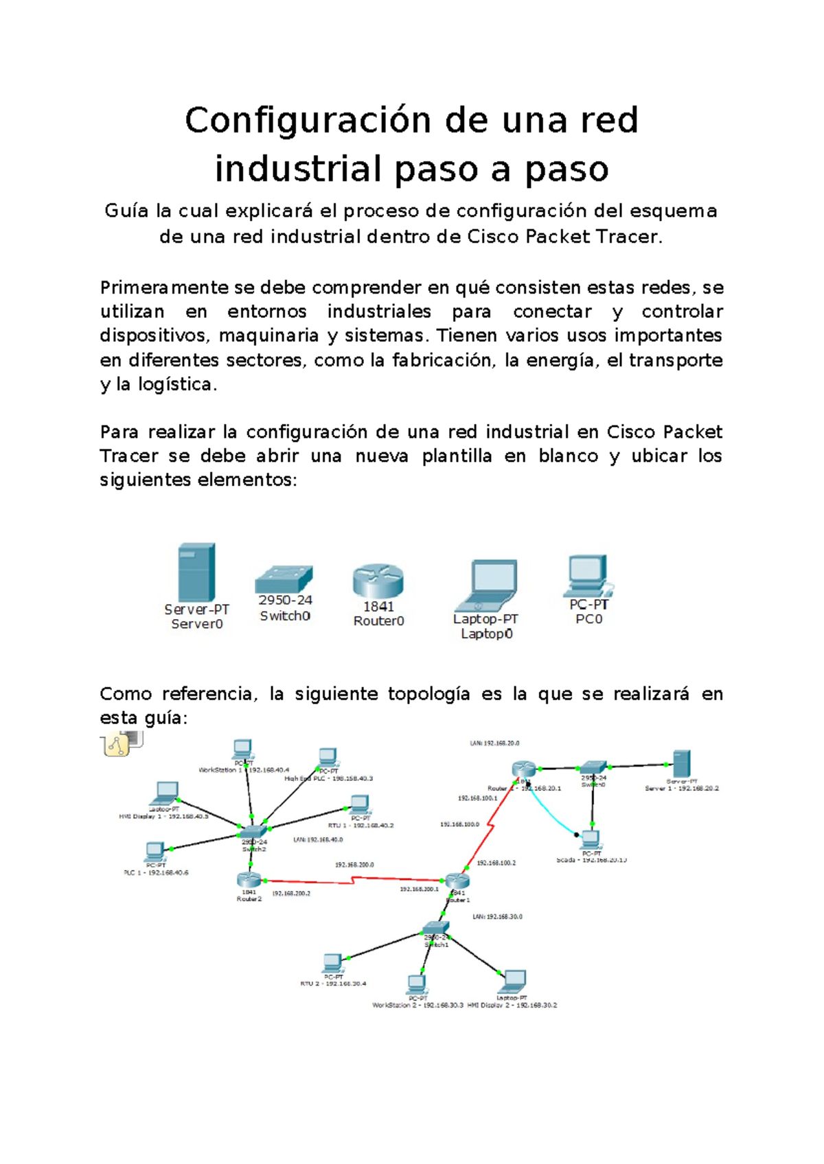 Configuración Red Industrial paso a paso - Configuración de una red ...