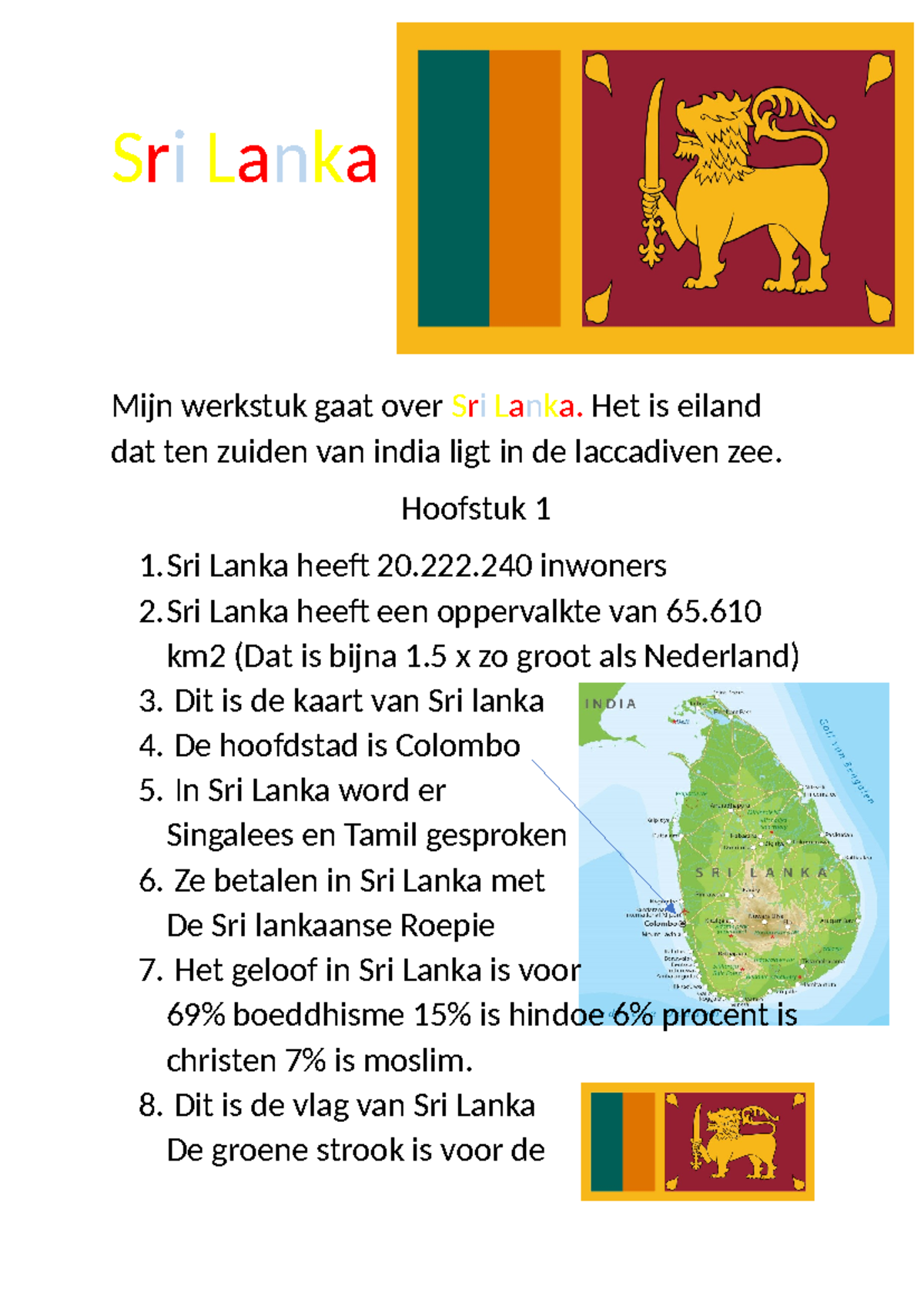 ARM EN RIJK - Arm en rijk opdracht - Sri Lanka Mijn werkstuk gaat over ...